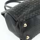 BOTTEGA VENETA INTRECCIATO Hand Bag Leather Black Gold Auth 178302-11