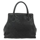 BOTTEGA VENETA INTRECCIATO Hand Bag Leather Black Gold Auth 178302-2