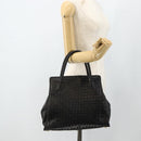 BOTTEGA VENETA INTRECCIATO Hand Bag Leather Black Gold Auth 178302-21