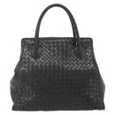 BOTTEGA VENETA INTRECCIATO Hand Bag Leather Black Gold Auth 178302-3