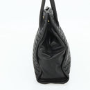 BOTTEGA VENETA INTRECCIATO Hand Bag Leather Black Gold Auth 178302-5