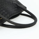 BOTTEGA VENETA INTRECCIATO Hand Bag Leather Black Gold Auth 178302-7