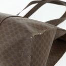 CELINE Macadam Canvas Tote Bag PVC Leather Brown Gold Auth 178303-15
