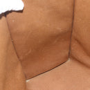 CELINE Macadam Canvas Tote Bag PVC Leather Brown Gold Auth 178303-19