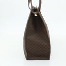 CELINE Macadam Canvas Tote Bag PVC Leather Brown Gold Auth 178303-3