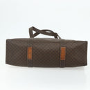 CELINE Macadam Canvas Tote Bag PVC Leather Brown Gold Auth 178303-5