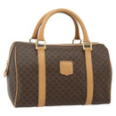 CELINE Macadam Canvas Hand Bag PVC Leather Brown Gold Auth 178304A-1