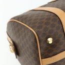 CELINE Macadam Canvas Hand Bag PVC Leather Brown Gold Auth 178304A-11