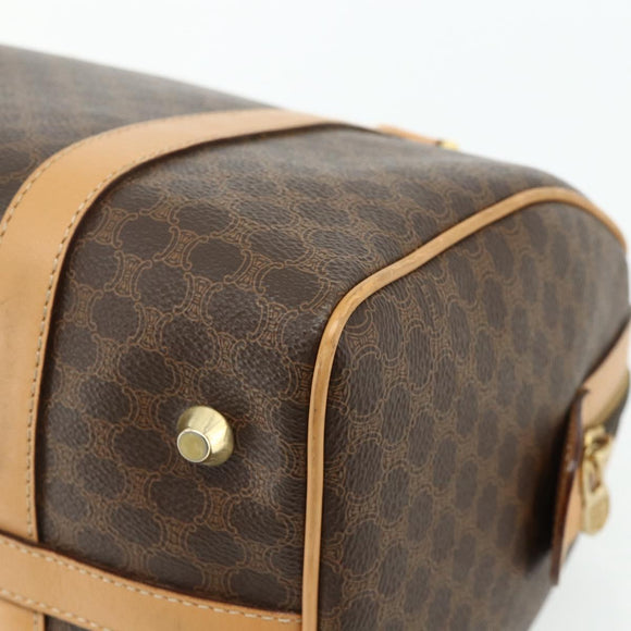 CELINE Macadam Canvas Hand Bag PVC Leather Brown Gold Auth 178304A
