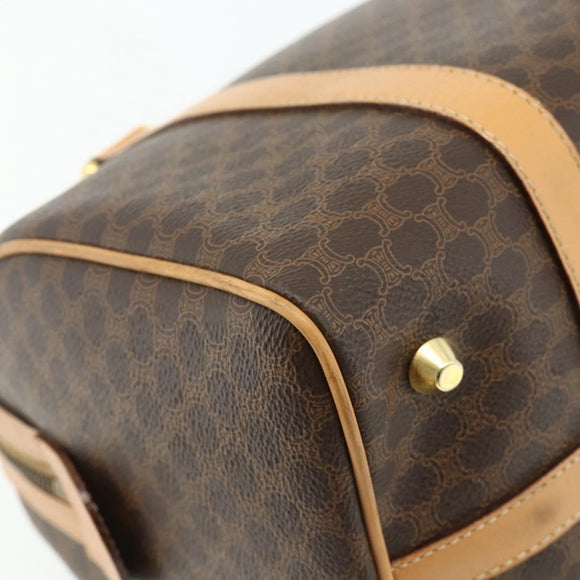 CELINE Macadam Canvas Hand Bag PVC Leather Brown Gold Auth 178304A