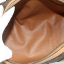 CELINE Macadam Canvas Hand Bag PVC Leather Brown Gold Auth 178304A-16