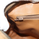 CELINE Macadam Canvas Hand Bag PVC Leather Brown Gold Auth 178304A-19