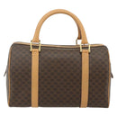 CELINE Macadam Canvas Hand Bag PVC Leather Brown Gold Auth 178304A-3