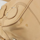 CELINE Hand Bag Leather Beige Gold Auth 178305A-11