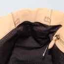 CELINE Hand Bag Leather Beige Gold Auth 178305A-25