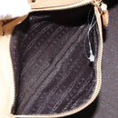 CELINE Hand Bag Leather Beige Gold Auth 178305A-27