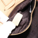 CELINE Hand Bag Leather Beige Gold Auth 178305A-28