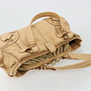 CELINE Hand Bag Leather Beige Gold Auth 178305A-6