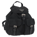 PRADA Rugzak Nylon Zwart Zilver Authentiek 178309-1