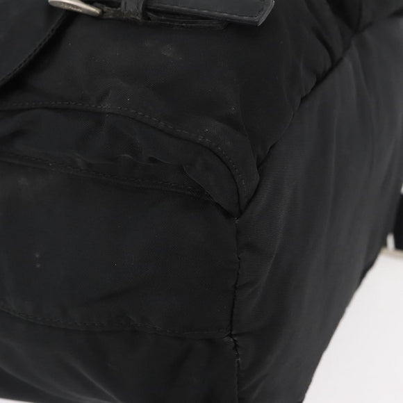 PRADA Rugzak Nylon Zwart Zilver Authentiek 178309