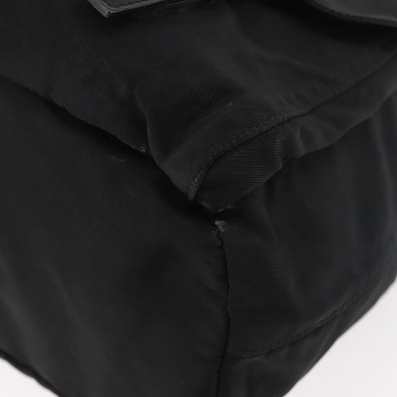 PRADA Rugzak Nylon Zwart Zilver Authentiek 178309