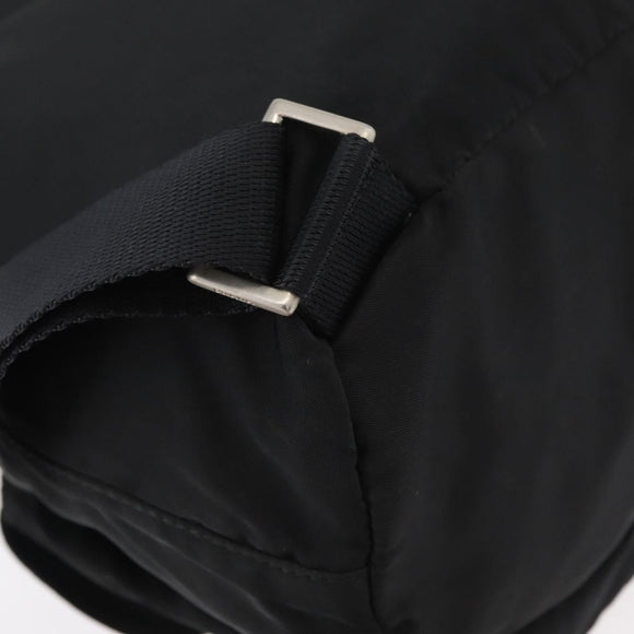 PRADA Rugzak Nylon Zwart Zilver Authentiek 178309