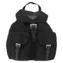 PRADA Rugzak Nylon Zwart Zilver Authentiek 178309-13