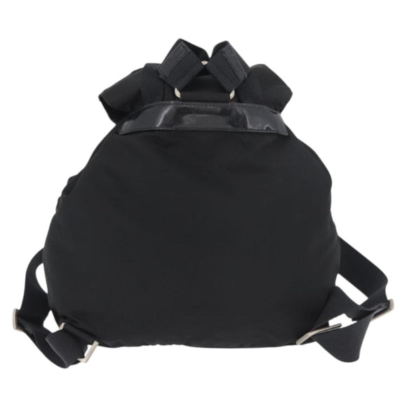 PRADA Rugzak Nylon Zwart Zilver Authentiek 178309