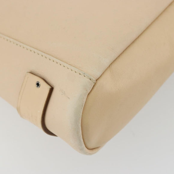 GUCCI Shoulder Bag Leather Beige Silver 91761 Auth 178313