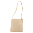 GUCCI Shoulder Bag Leather Beige Silver 91761 Auth 178313-2