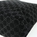 GUCCI Bamboo GG Canvas Shoulder Bag Suede Black Silver 001 3006 Auth 178314-12