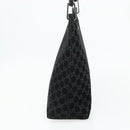 GUCCI Bamboo GG Canvas Shoulder Bag Suede Black Silver 001 3006 Auth 178314-5