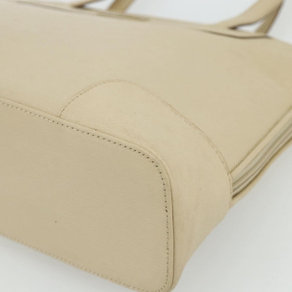 GUCCI Tote Bag Leather Beige Silver 002 1122 2684 Auth 178316