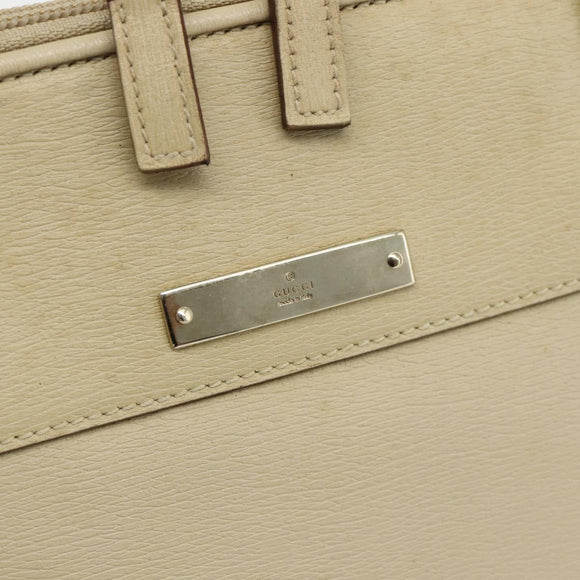 GUCCI Tote Bag Leather Beige Silver 002 1122 2684 Auth 178316