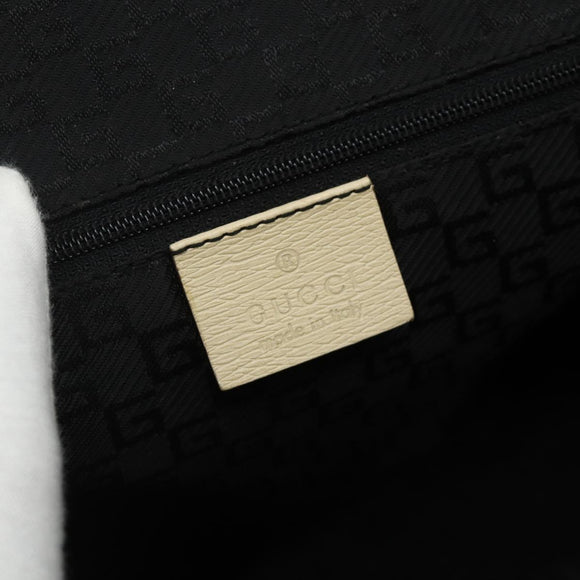 GUCCI Tote Bag Leather Beige Silver 002 1122 2684 Auth 178316