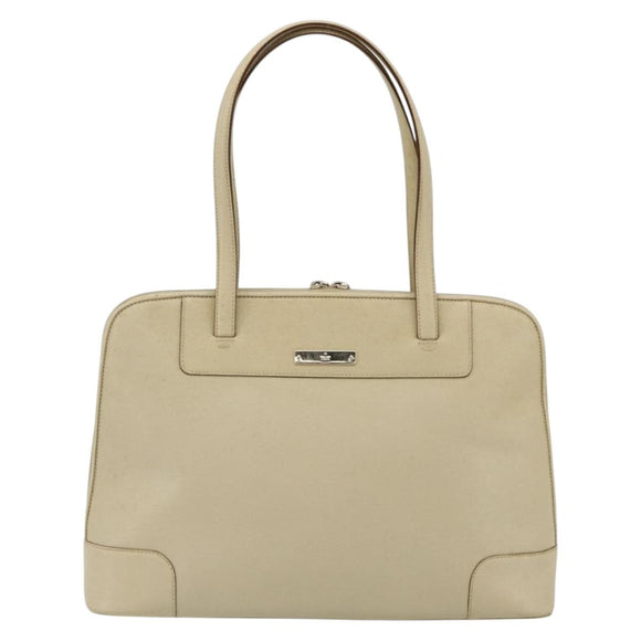 GUCCI Tote Bag Leather Beige Silver 002 1122 2684 Auth 178316