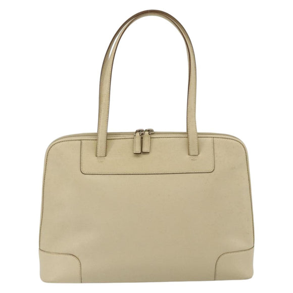 GUCCI Tote Bag Leather Beige Silver 002 1122 2684 Auth 178316