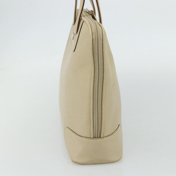 GUCCI Tote Bag Leather Beige Silver 002 1122 2684 Auth 178316