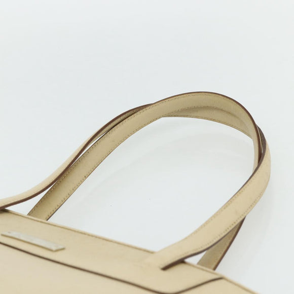 GUCCI Tote Bag Leather Beige Silver 002 1122 2684 Auth 178316