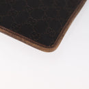GUCCI GG Canvas Shoulder Bag Dark Brown Silver 27639 Auth 178318A-15