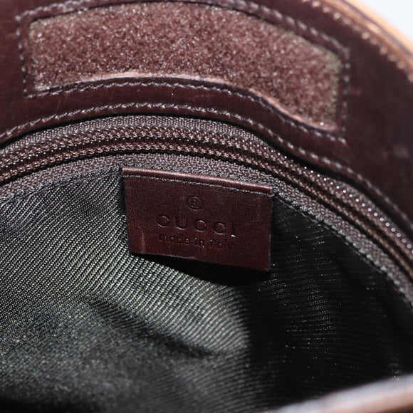 GUCCI GG Canvas Shoulder Bag Dark Brown Silver 27639 Auth 178318A
