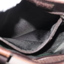 GUCCI GG Canvas Shoulder Bag Dark Brown Silver 27639 Auth 178318A-21