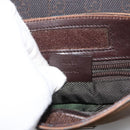 GUCCI GG Canvas Shoulder Bag Dark Brown Silver 27639 Auth 178318A-23