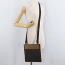 GUCCI GG Canvas Shoulder Bag Dark Brown Silver 27639 Auth 178318A-24
