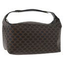 CELINE Macadam Canvas Hand Bag PVC Leather Black Gold Auth 178319A-1