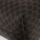 CELINE Macadam Canvas Hand Bag PVC Leather Black Gold Auth 178319A-10