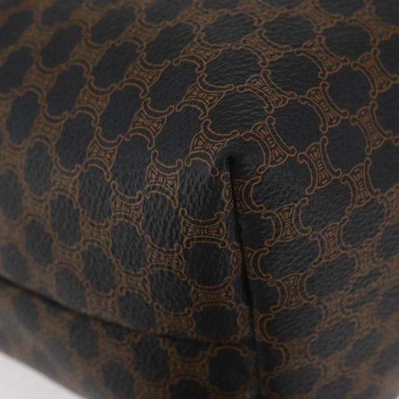 CELINE Macadam Canvas Hand Bag PVC Leather Black Gold Auth 178319A