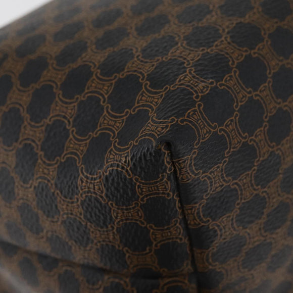 CELINE Macadam Canvas Hand Bag PVC Leather Black Gold Auth 178319A