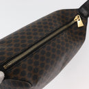 CELINE Macadam Canvas Hand Bag PVC Leather Black Gold Auth 178319A-15