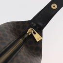 CELINE Macadam Canvas Hand Bag PVC Leather Black Gold Auth 178319A-16